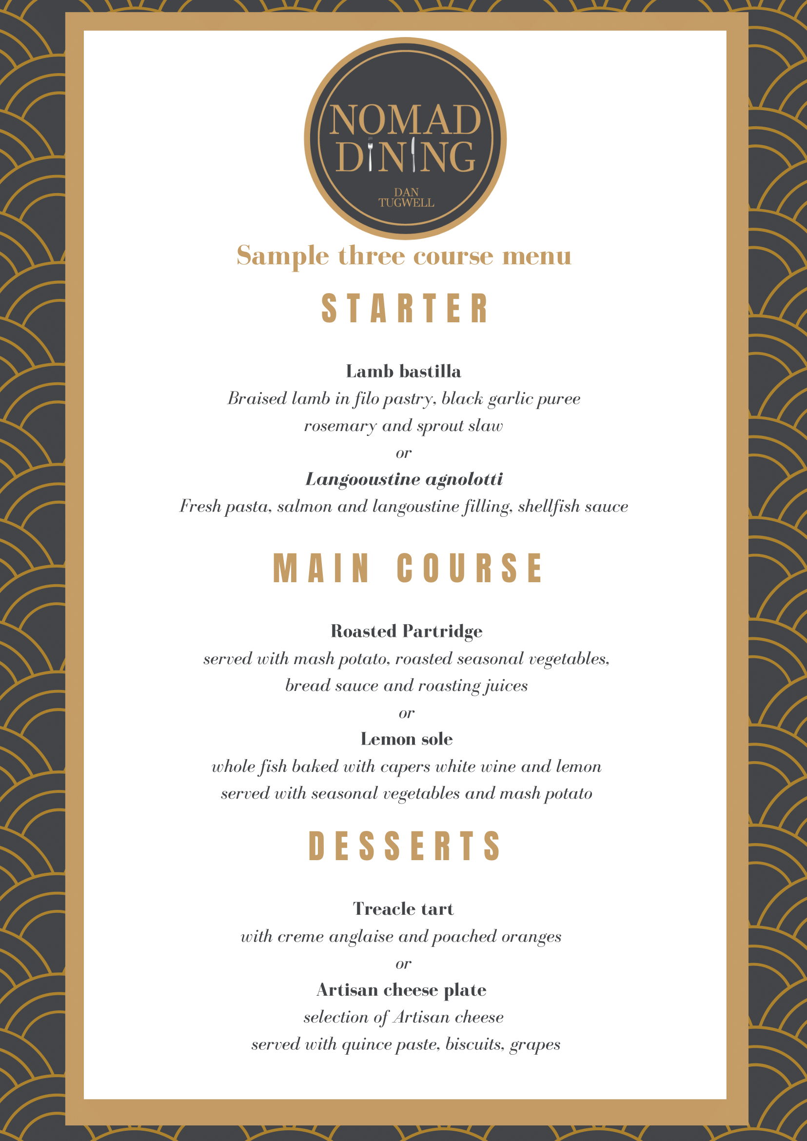 Sample Dinner Menu